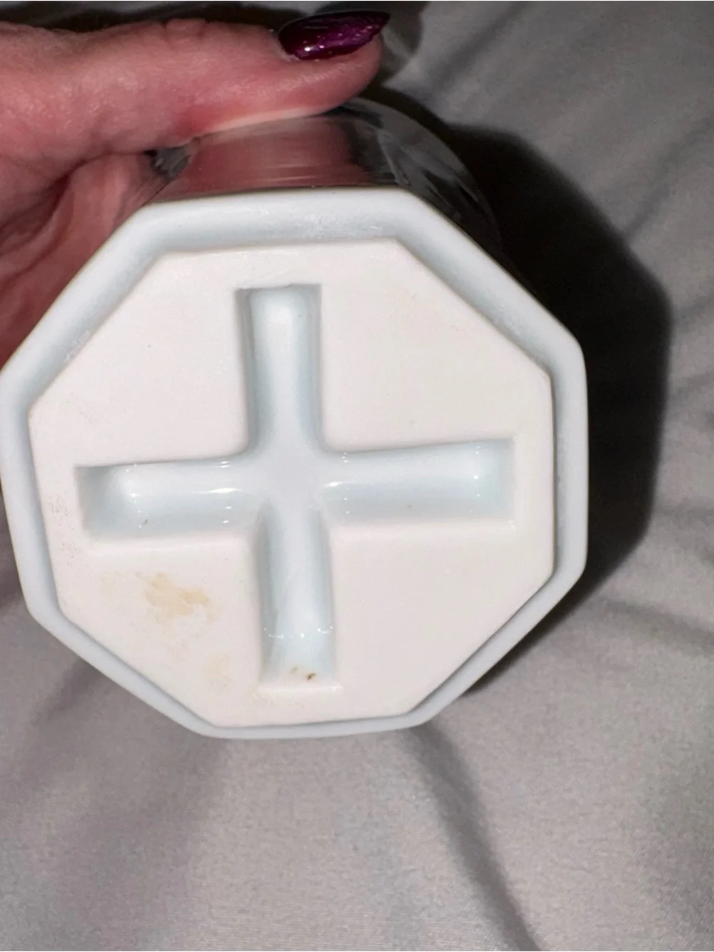 Porcelain Toothbrush Holder with Pink and Blue Floral Motif